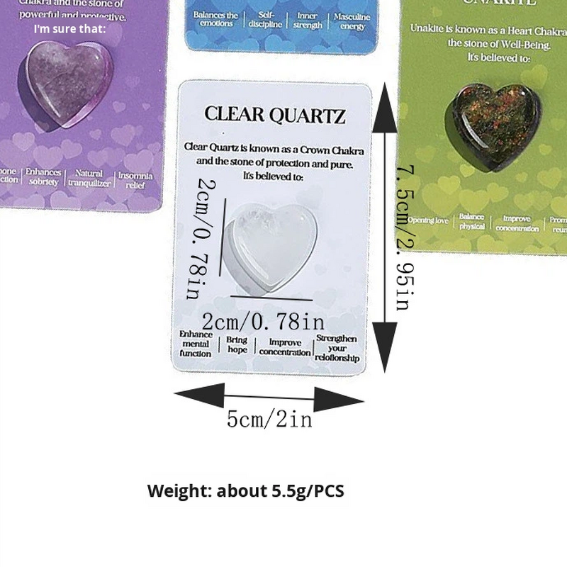 Crystal Card Factory - 12pcs Heart-Shaped Stone Valentine Gift