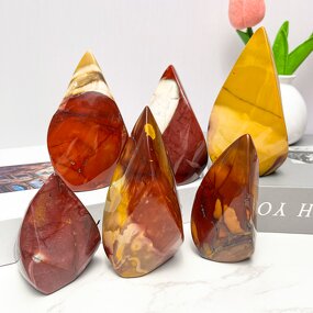 Crystal Ornament Factory - Fengshui Mookaite Jasper Torch Flame