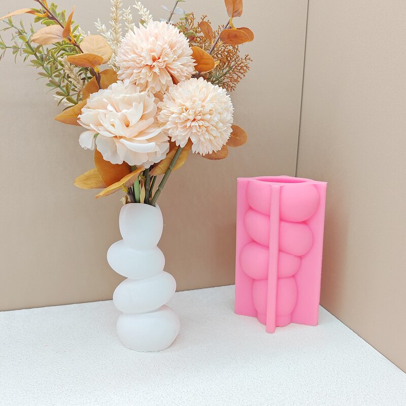 Stacked Vase Mold Manufacturer - OEM Pebble Creative Silicone Mold for Flowers