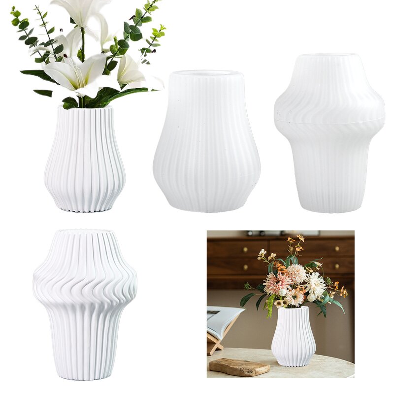 Striped Vase Mold Factory - OEM Epoxy Resin Casting Mold for Modern Decor