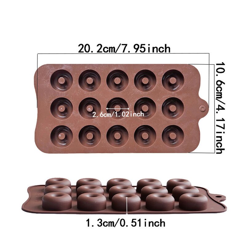 Donut Silicone Mold Manufacturer - Custom 15-Cavity Multi-Use Chocolate Mold