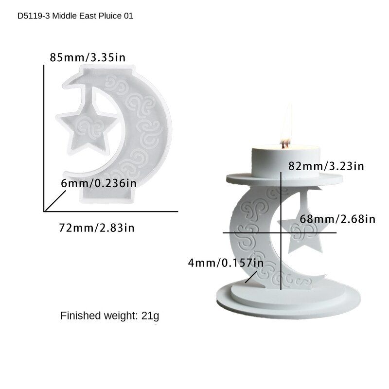 Candlestick Silicone Mold Factory - OEM Star Moon Middle Eastern Holder Mould