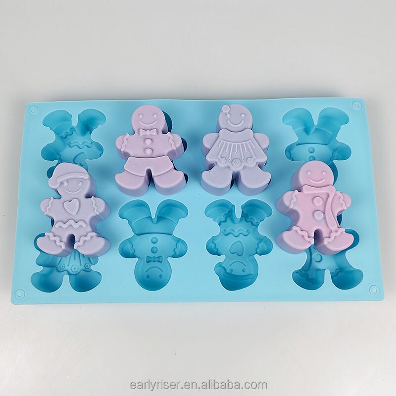 Gingerbread Mold Manufacturer - Food Grade 8-Cavity Silicone Mold for Baking