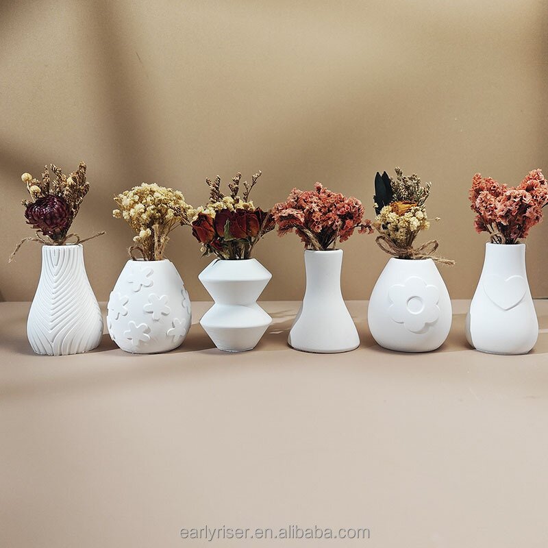 Silicone Mold Set Manufacturer - 6-Pack Concrete Vase Planter Candle Mold