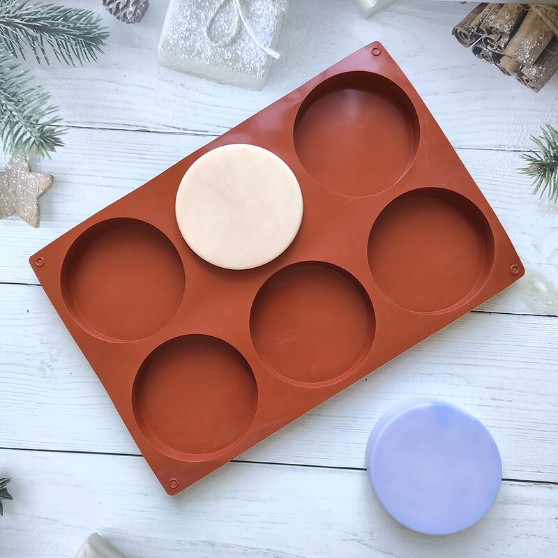 Round Silicone Mold Manufacturer - Custom 6-Cavity Soap Making Mold Bulk