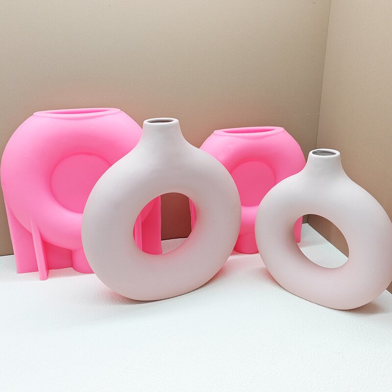 Circle Vase Mold Manufacturer - OEM Nordic Style Concrete Flower Bottle Mold