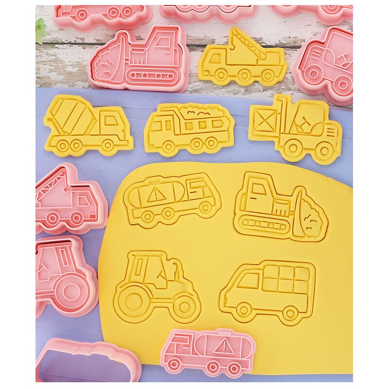 Vehicle Cookie Cutter Manufacturer - OEM 8pcs Construction Car Truck Biscuit Mold