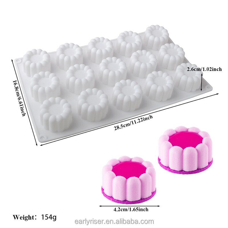 Flower Mousse Mold Factory - OEM 3D Cupcake Bakeware Soap Cake Pan Mold