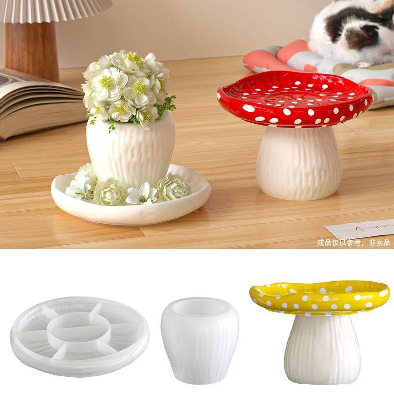 Tray Organizer Mold Factory - OEM Mushroom Vase Storage Jar Silicone Mold