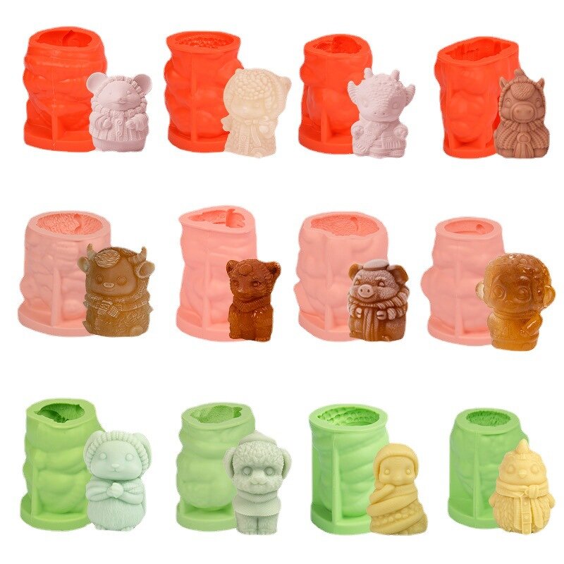 Zodiac Ice Cream Mold Factory - OEM 12 Creative Cartoon Popsicle Mousse Mold