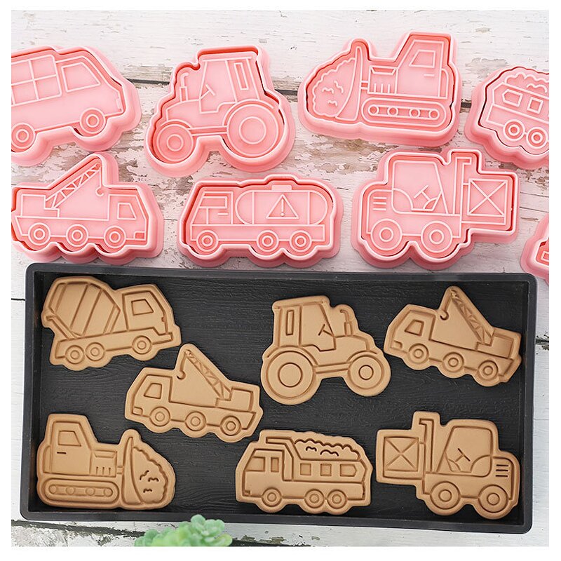 Vehicle Cookie Cutter Manufacturer - OEM 8pcs Construction Car Truck Biscuit Mold