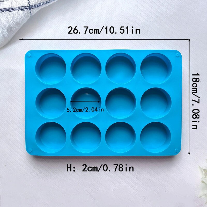Round Soap Mold Factory - OEM 12-Cavity Food Grade Multipurpose Silicone Mold