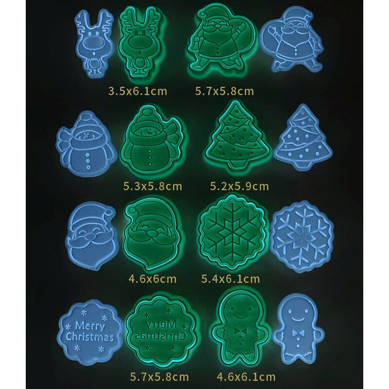 Christmas Cookie Cutter Manufacturer - OEM 8pcs Santa Gingerbread Man Tree Mold