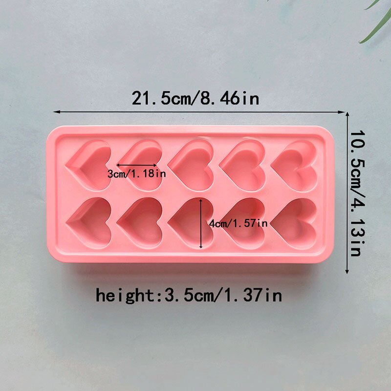 Heart Silicone Mold Factory - OEM 10-Cavity Ice Cube Tray for Soap Candle