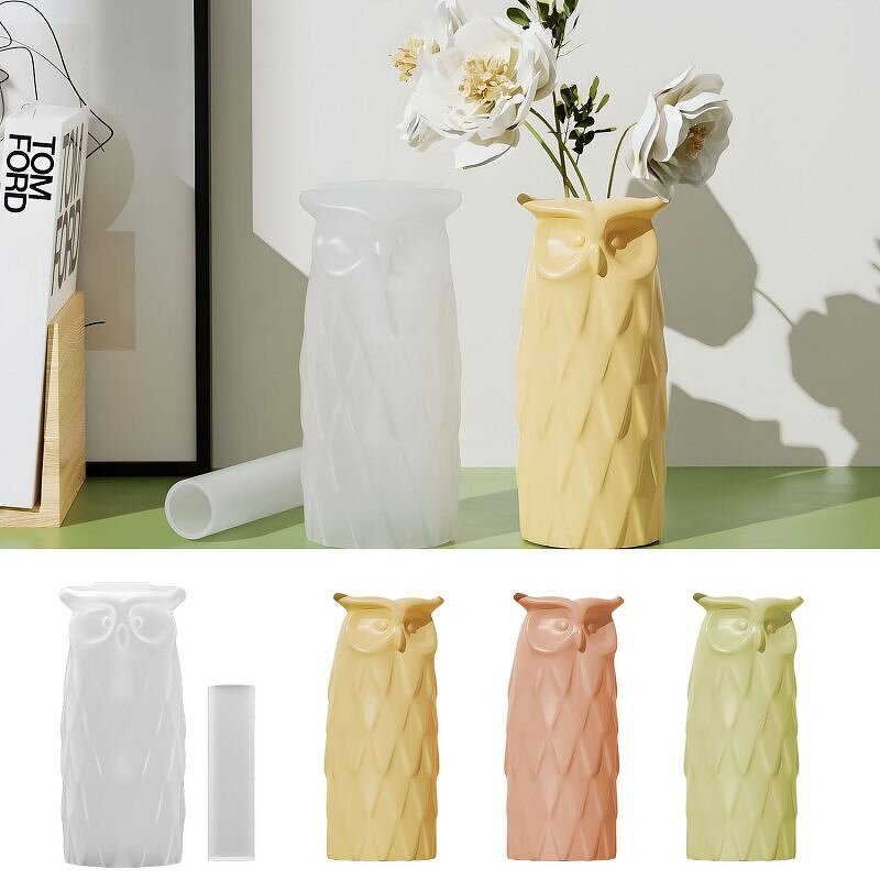 Owl Vase Mold Manufacturer - Custom Luxury Epoxy Flower Pot Silicone Mold