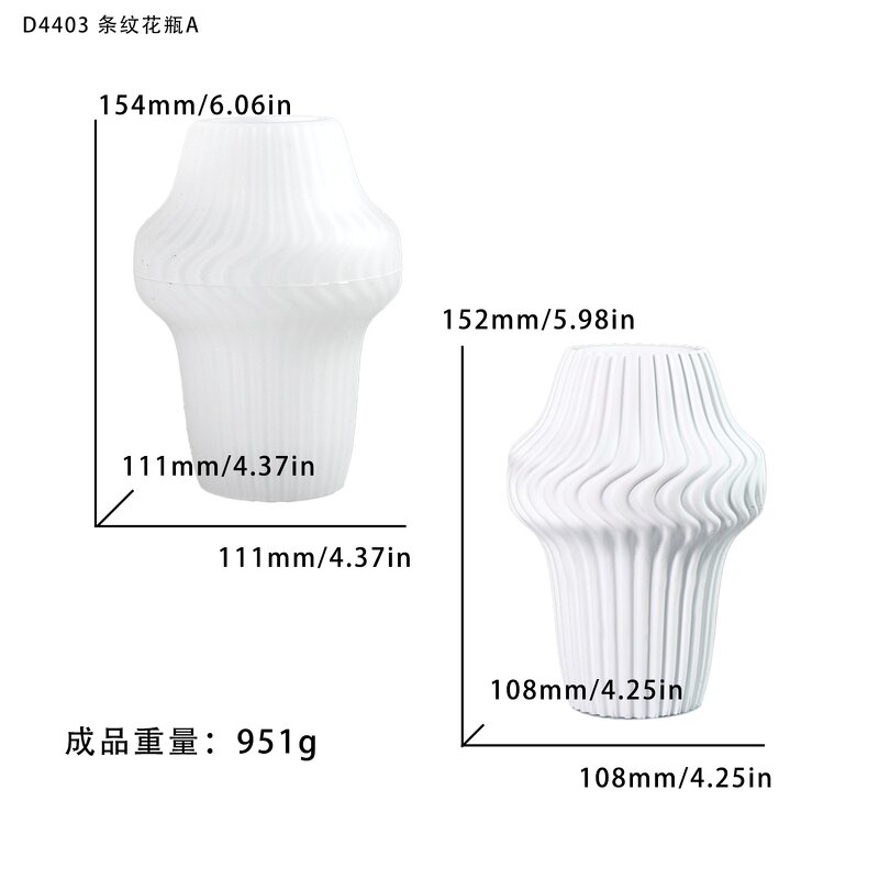 Striped Vase Mold Factory - OEM Epoxy Resin Casting Mold for Modern Decor
