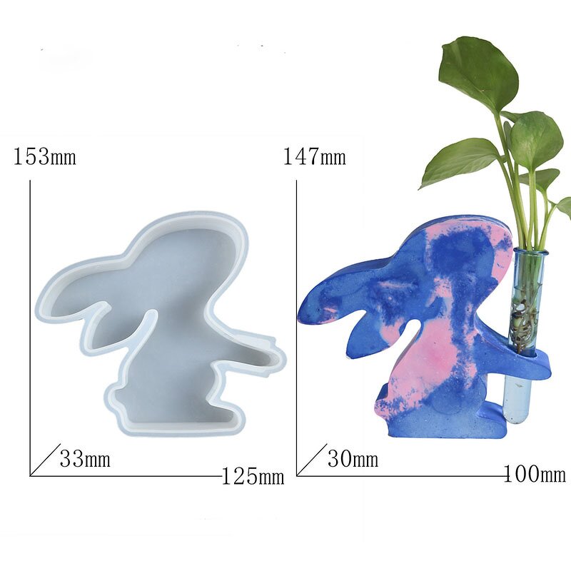 Easter Bunny Mold Factory - OEM 3D Rabbit Hydroponic Resin Flower Set Mold
