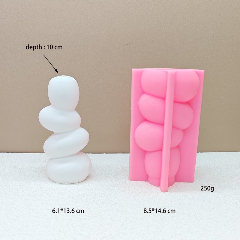 Stacked Vase Mold Manufacturer - OEM Pebble Creative Silicone Mold for Flowers