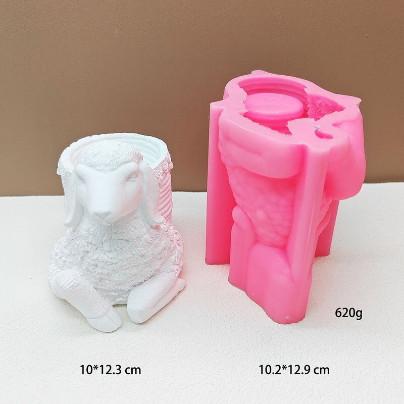 Sheep Planter Mold Manufacturer - Custom Concrete Floral Arrangement Vase Mold