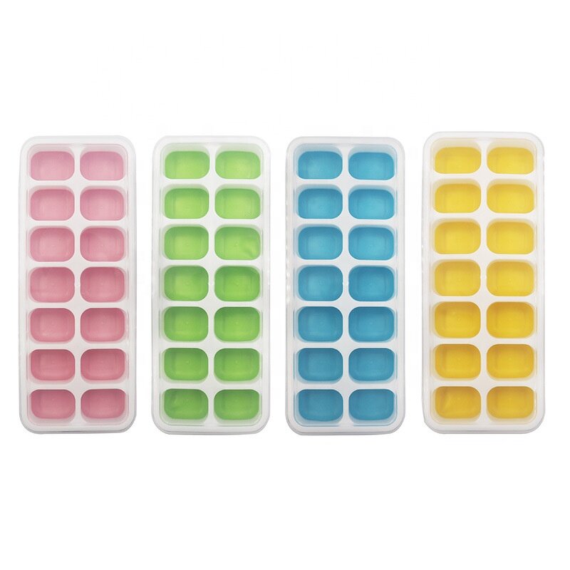 Ice Tray Mold Factory - OEM 14 Holes with Cover Dustproof Cube Ice Mold