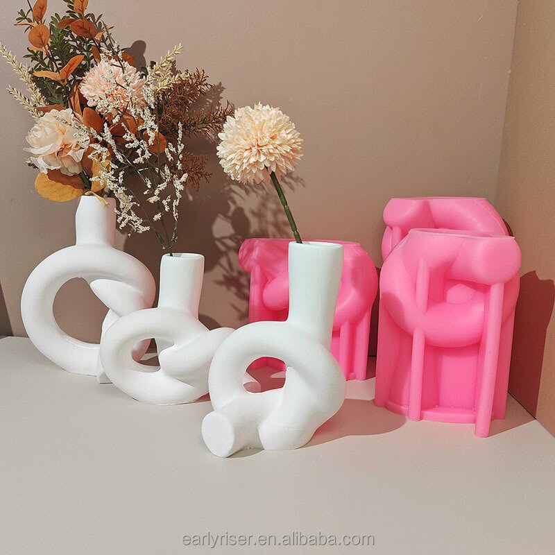 Twist Vase Mold Factory - OEM Geometric Planter Modern Decor Silicone Molds
