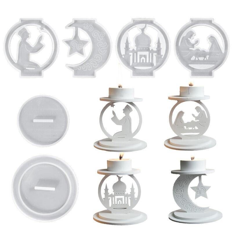 Candlestick Silicone Mold Factory - OEM Star Moon Middle Eastern Holder Mould