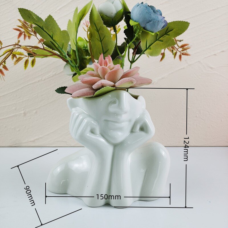 Bust Vase Mold Factory - OEM Succulent Resin Gypsum Sculpture Pen Holder Mold