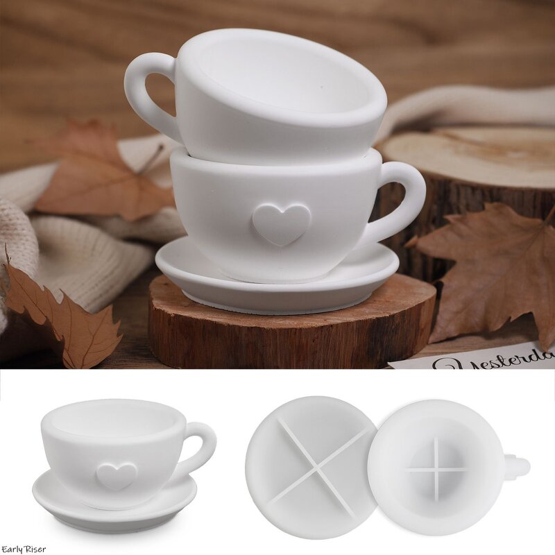 Heart Cup Silicone Mold Manufacturer - Custom Cement Candle Holder Vase Mold