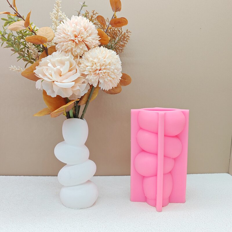 Stacked Vase Mold Manufacturer - OEM Pebble Creative Silicone Mold for Flowers