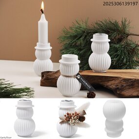 Snowman Candle Mold Factory - OEM Crystal Epoxy Candle Holder Silicone Mold