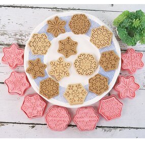 Snowflake Cookie Cutter Factory - OEM 3D Fondant Christmas Sugar Biscuit Press