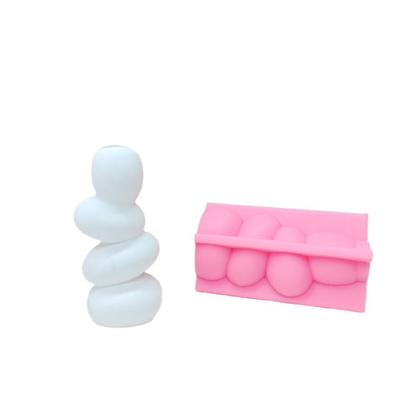 Stacked Vase Mold Manufacturer - OEM Pebble Creative Silicone Mold for Flowers