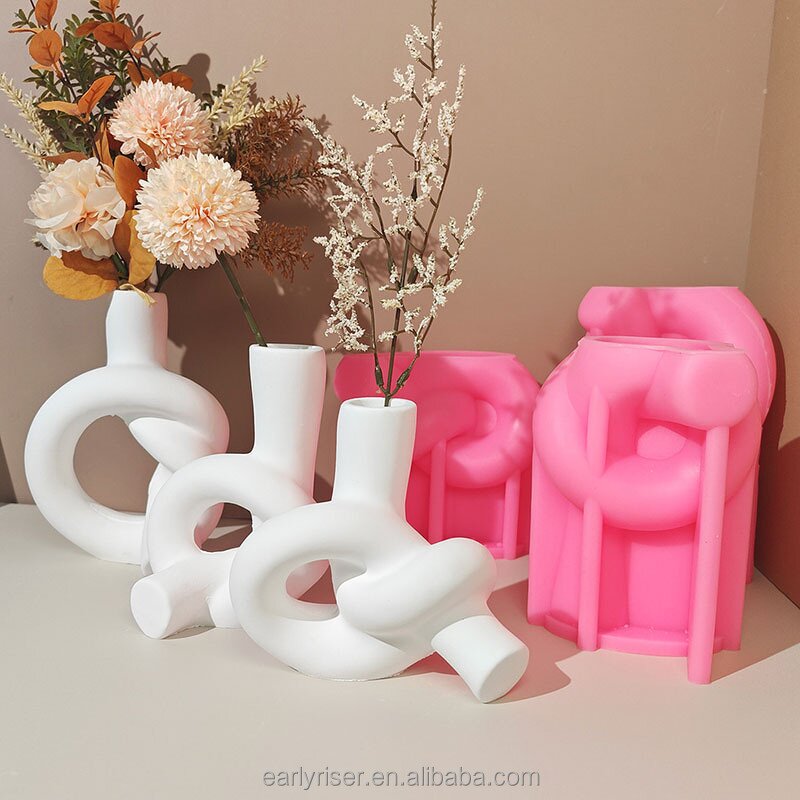 Twist Vase Mold Factory - OEM Geometric Planter Modern Decor Silicone Molds