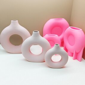 Circle Vase Mold Manufacturer - OEM Nordic Style Concrete Flower Bottle Mold