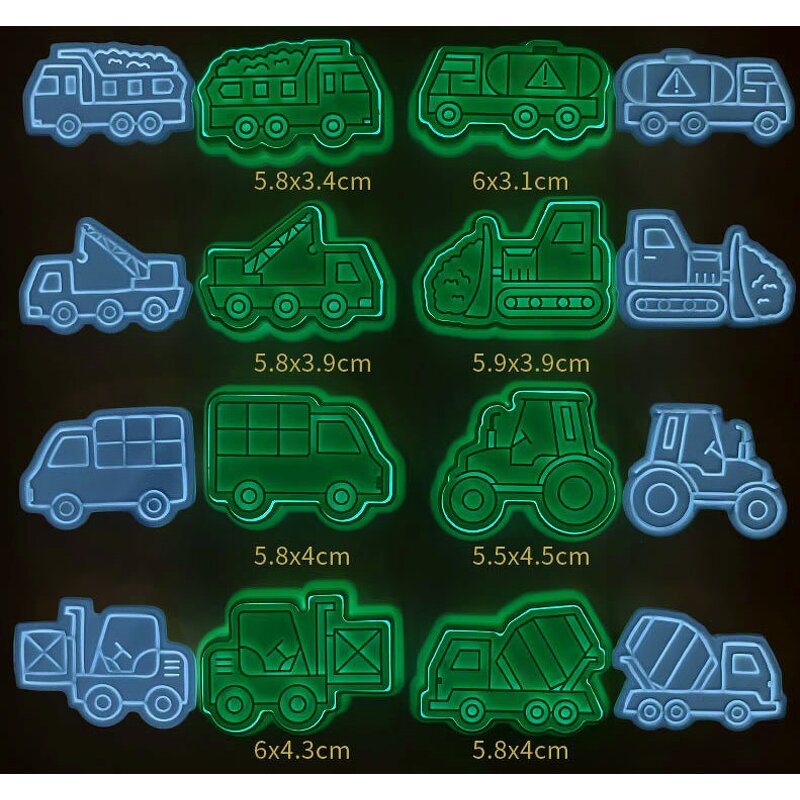Vehicle Cookie Cutter Manufacturer - OEM 8pcs Construction Car Truck Biscuit Mold