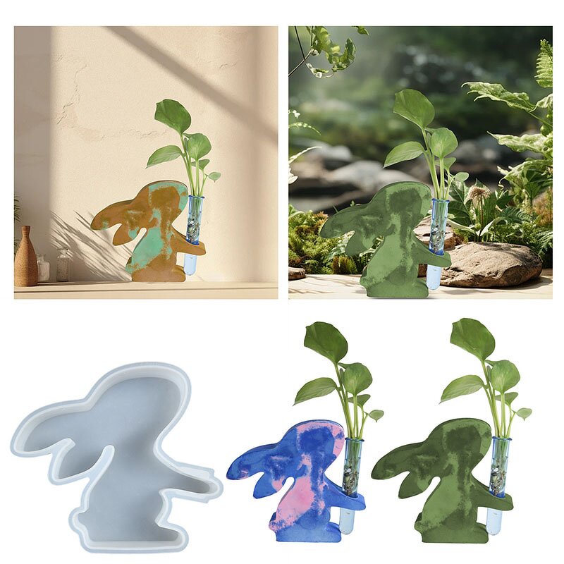 Easter Bunny Mold Factory - OEM 3D Rabbit Hydroponic Resin Flower Set Mold
