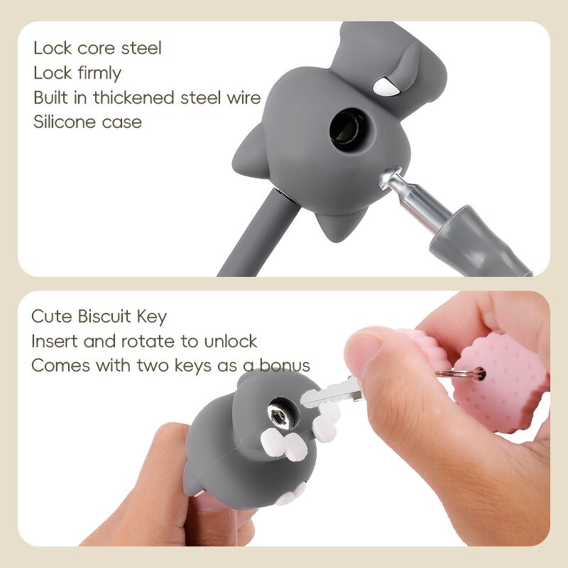 Bike Lock Manufacturer - Cute Silicone Steel Cable Anti-Theft