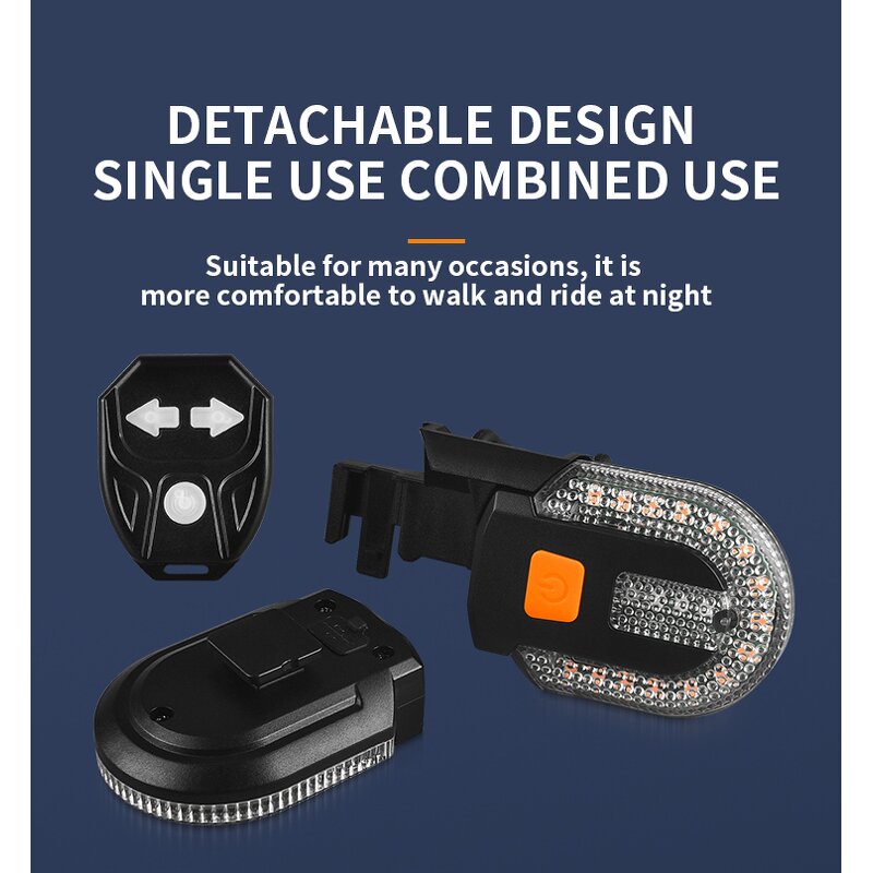 Bicycle Turn Signal Light Factory - Remote Control Rechargeable