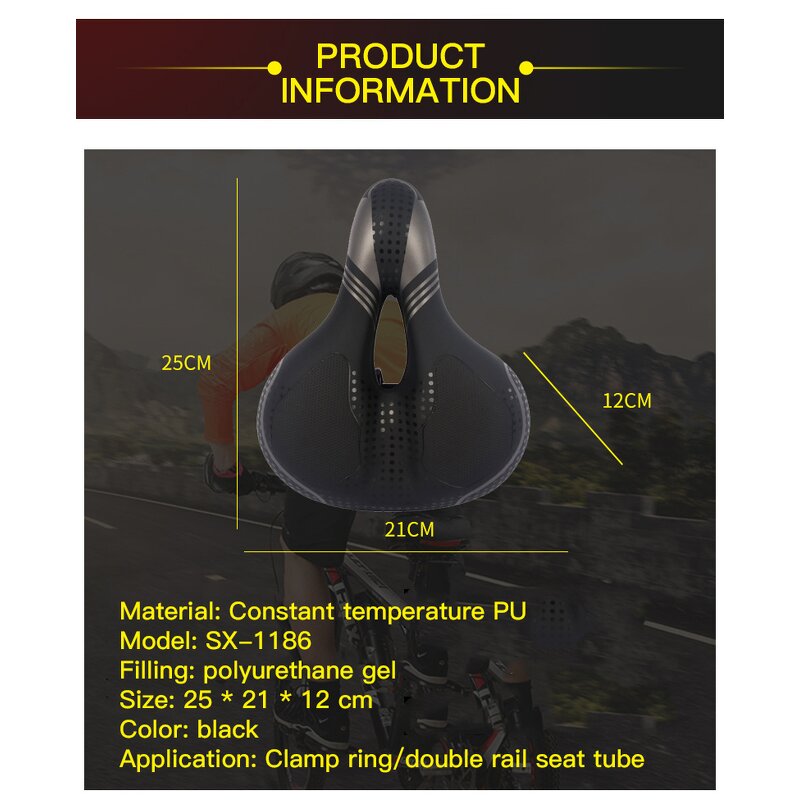 MTB Bike Saddle Manufacturer - Thicken Wide Gel Hollow Seat