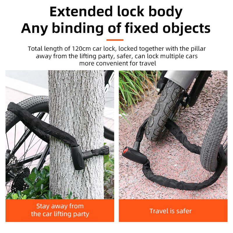 Bike Lock Supplier - Security Cable Chain Anti-Theft Key