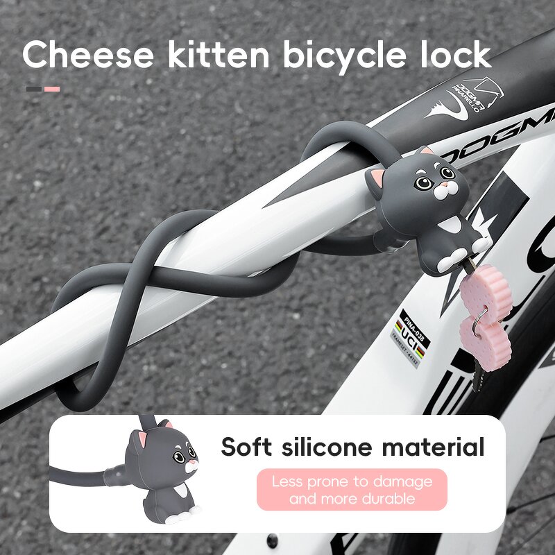 Bike Lock Manufacturer - Cute Silicone Steel Cable Anti-Theft