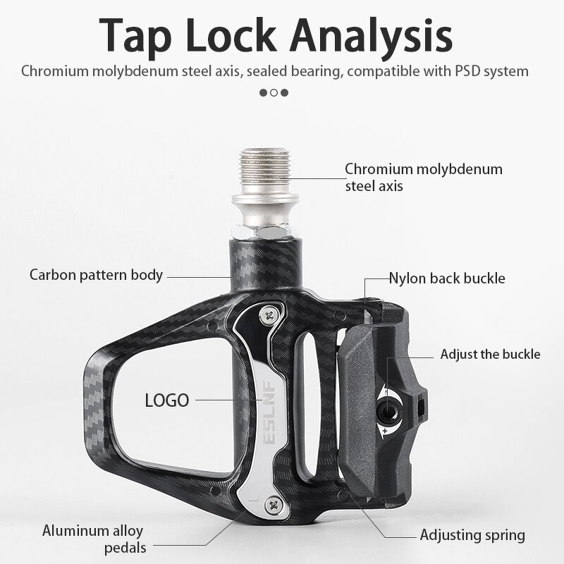 Road Bike Pedal Manufacturer - Carbon SPD Self-Locking Set