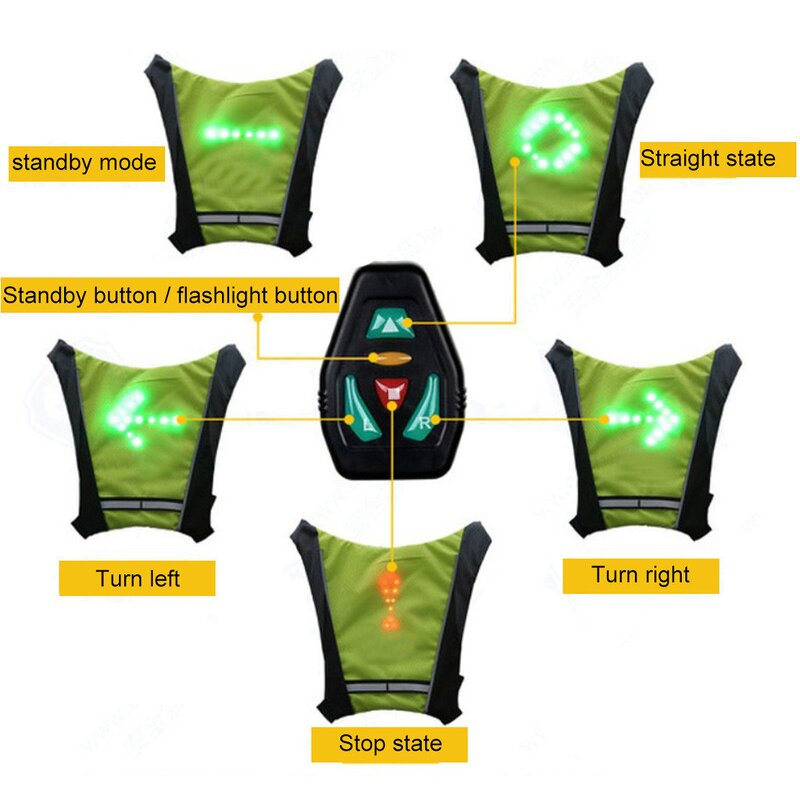 Cycling Safety Vest Manufacturer - Wireless Remote Control Luminous