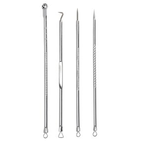 Blackhead Remover Kit Supplier - 4pcs Curved PC Tweezers Set