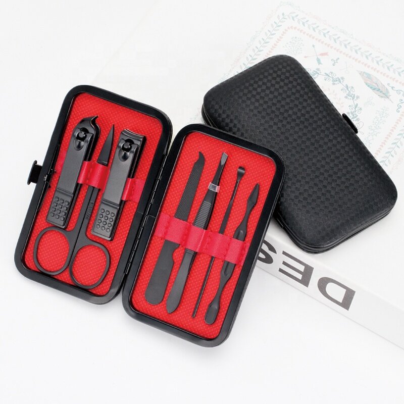 Nail Clipper Set Supplier - 7pcs Black Portable Travel Bag