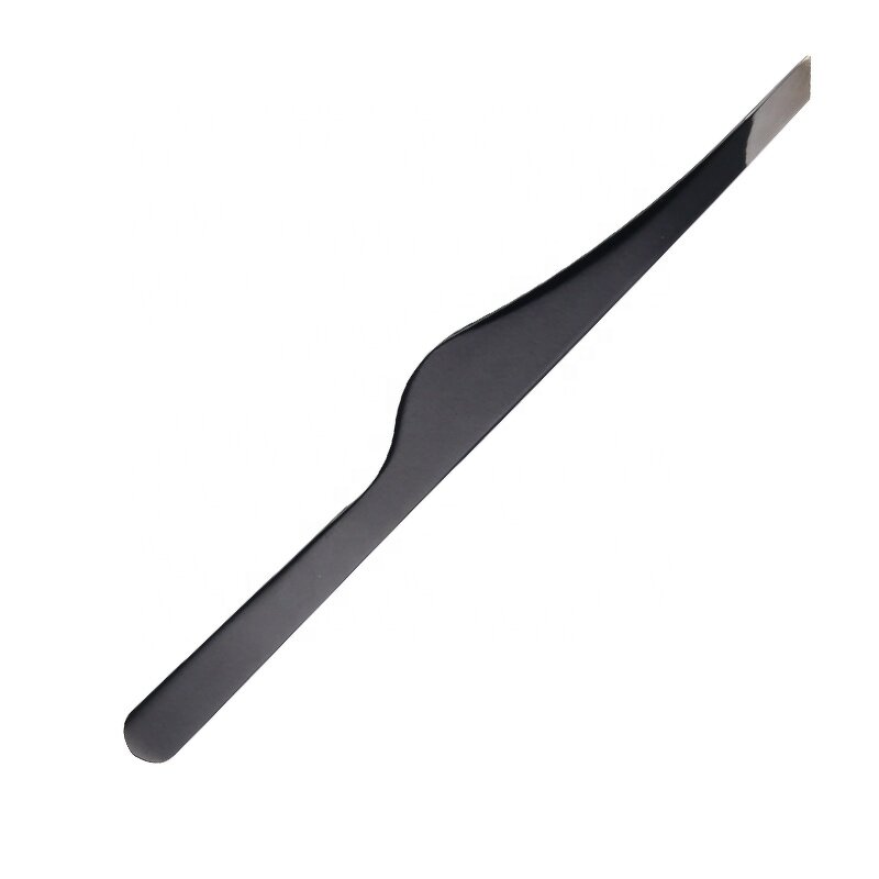 Eyebrow Tweezers Manufacturer - Custom Logo Black Slanted Tip