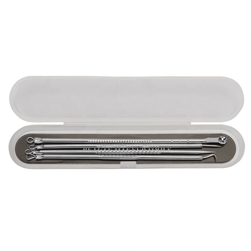 Blackhead Remover Kit Supplier - 4pcs Curved PC Tweezers Set