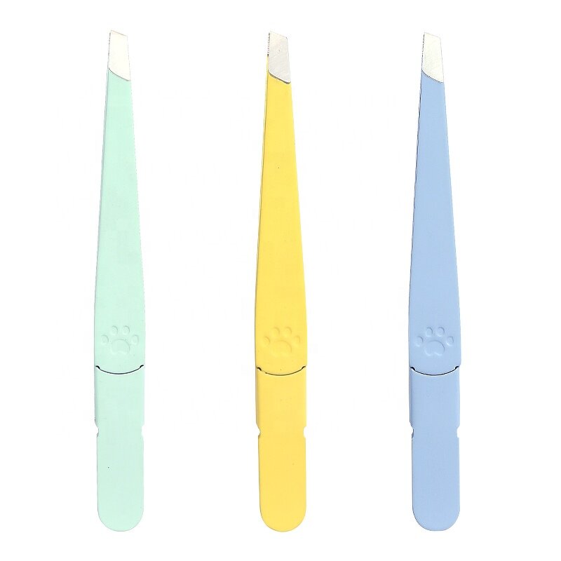 Eyebrow Tweezers Supplier - Cat Claw Colorful Slant Tip