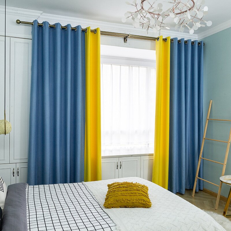 Flame Retardant Curtains Manufacturer - OEM Plain Fabric Splicing Custom