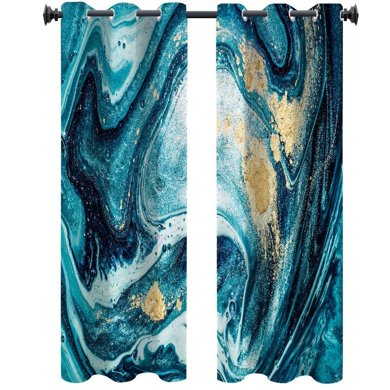 Printed Curtains Manufacturer - OEM Simple Marble Pattern Hotel House